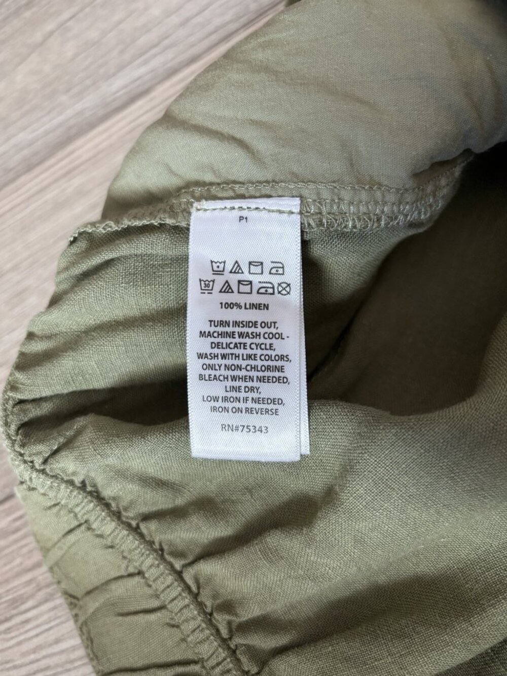 C&C California Linen Wide Leg Cargo Pants Sage Green Earthy Lagenlook Size XL - Picture 11 of 11